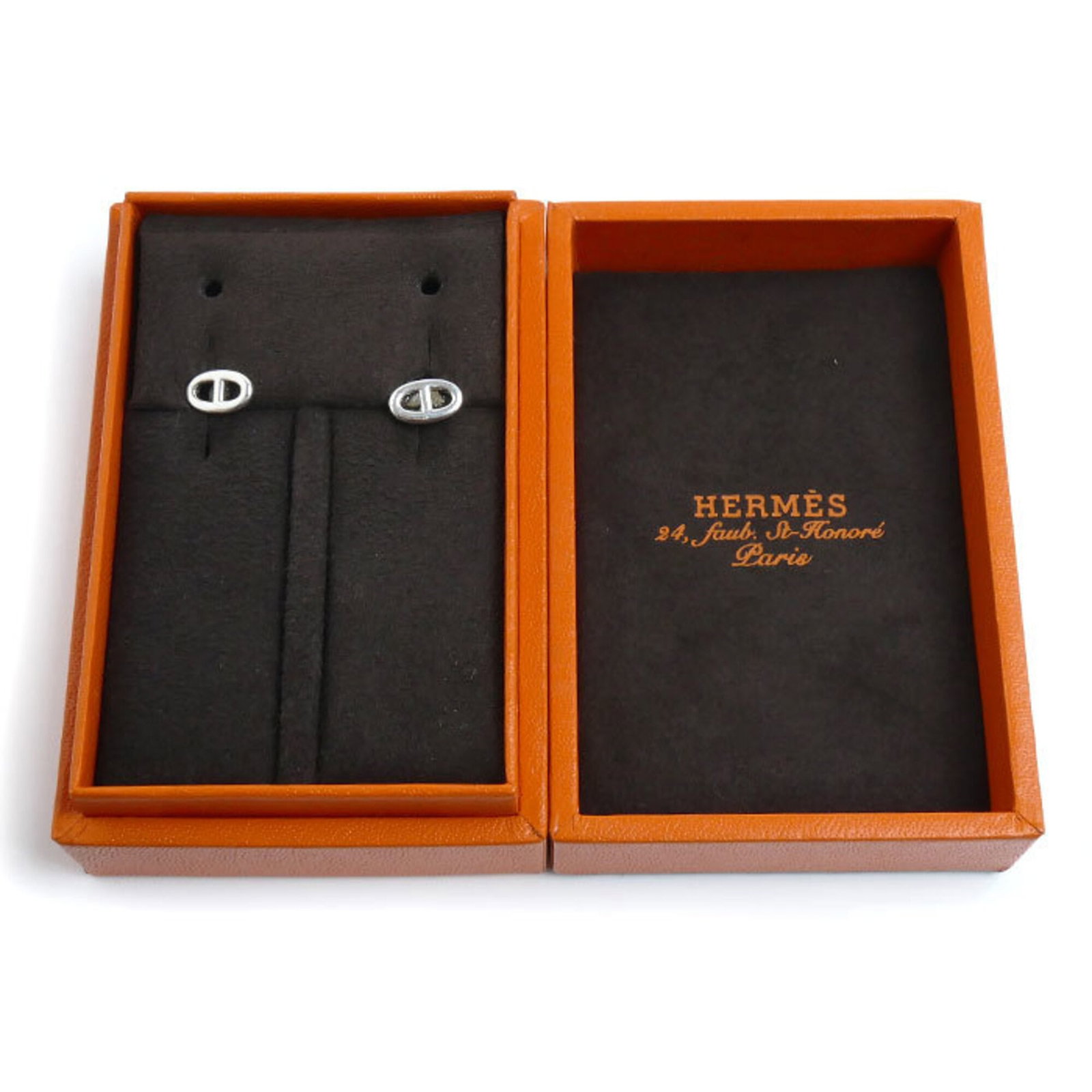 Hermes Stud Silver 925 Earrings - 7