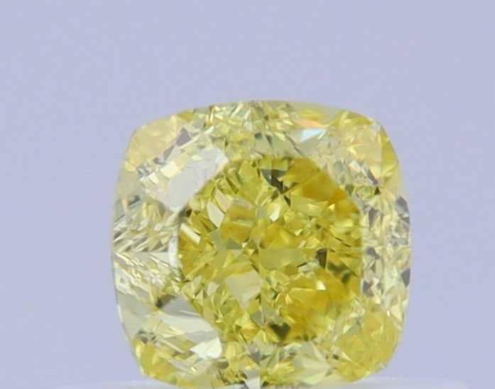 GIA Cushion Brilliant 0.5ct Fancy Intense Yellow VVS2 - Loose Natural Diamond: GIA Cushion Brilliant 0.5ct Fancy Intense Yellow VVS2 - Loose Natural Diamond GIA certified, this 0.5ct Fancy Intense Yellow VVS2 diamond boasts exceptional clarity and color. Its EX polish and VG sym