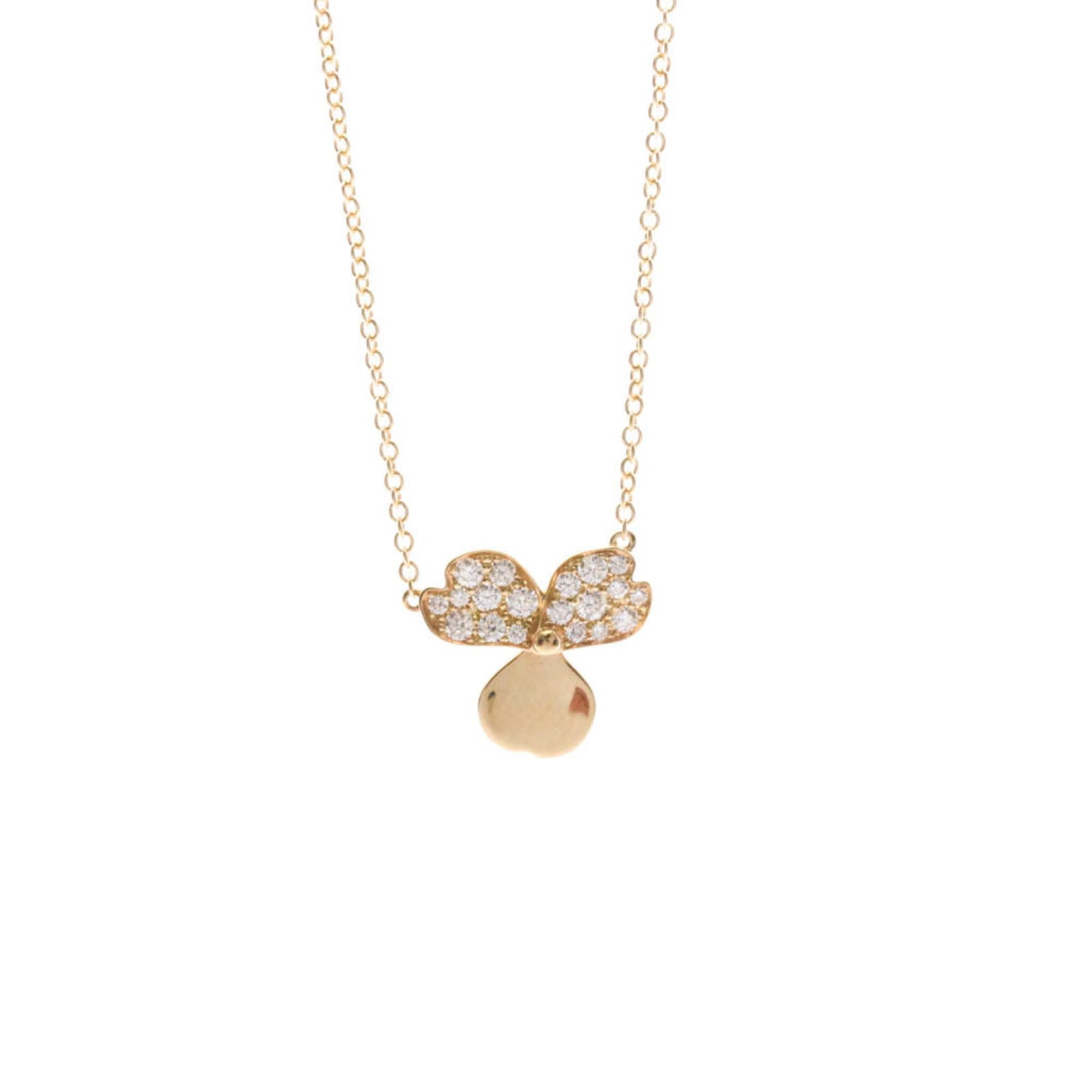 Tiffany Paper Flower Diamond Necklace Pink Gold (18K) Diamond Menwomen Fashion Pendant Necklace: Tiffany Paper Flower Diamond Necklace Pink Gold (18K) Diamond Menwomen Fashion Pendant Necklace Pink gold (18K) diamond pendant necklace featuring a 2.4g diamond, available in a 40.5 cm length with a 