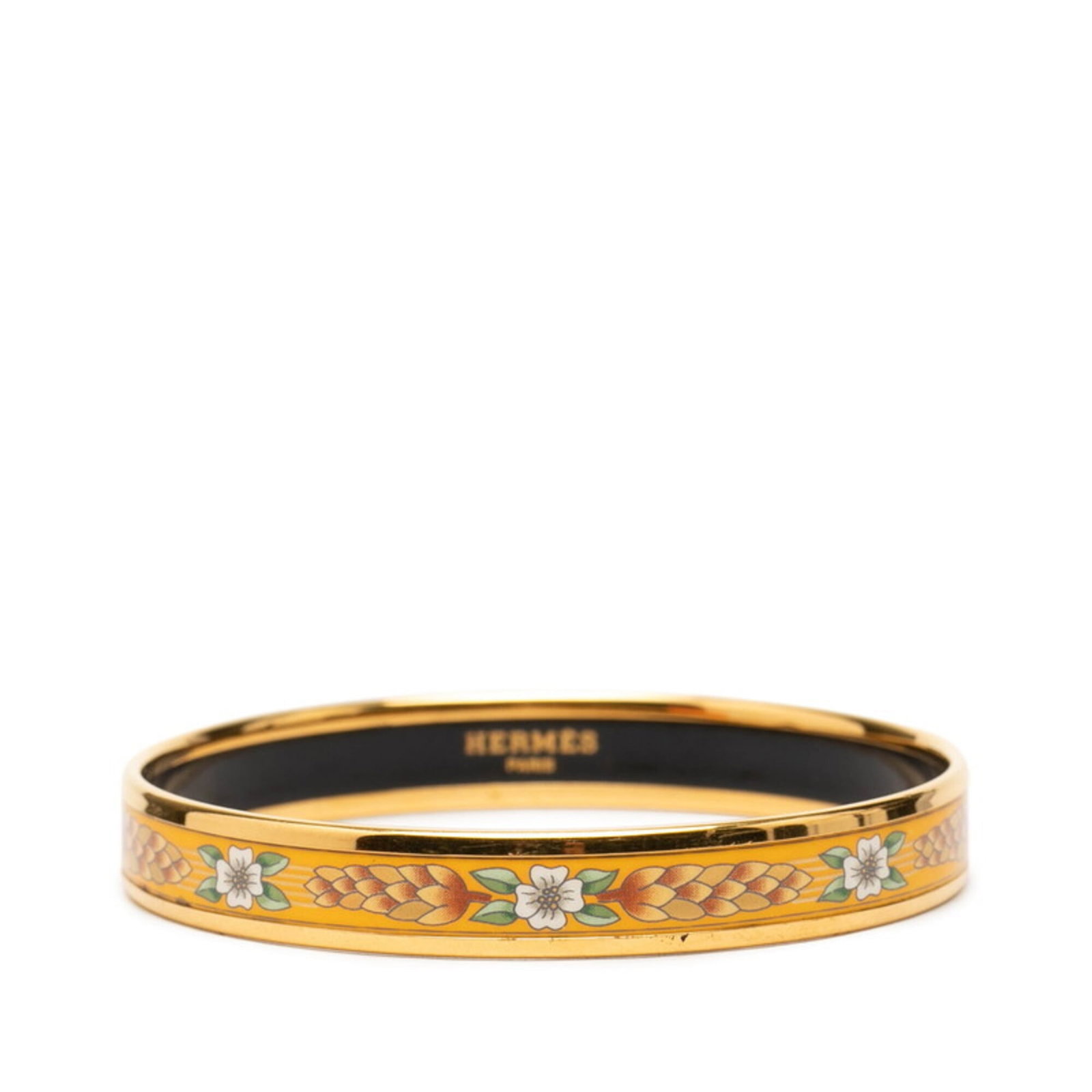 Hermes Bangle Gold Plating: Hermes Bangle Gold Plating Gold plating adorns this elegant Hermes bangle, adding a touch of sophistication to any outfit. Measuring 18.5cm in length, it features a classic design that complements its
