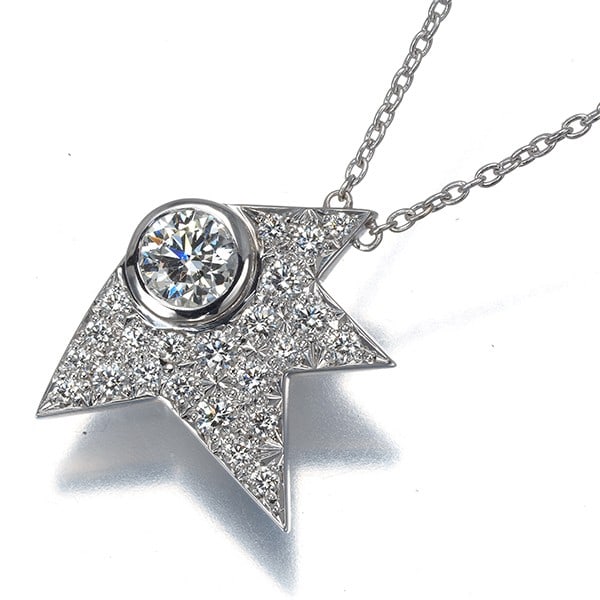 Tasaki Necklace Diamond 0.30Ct/ 0.23Ct Comet Plus 18K 750 White Gold (1 of 4)