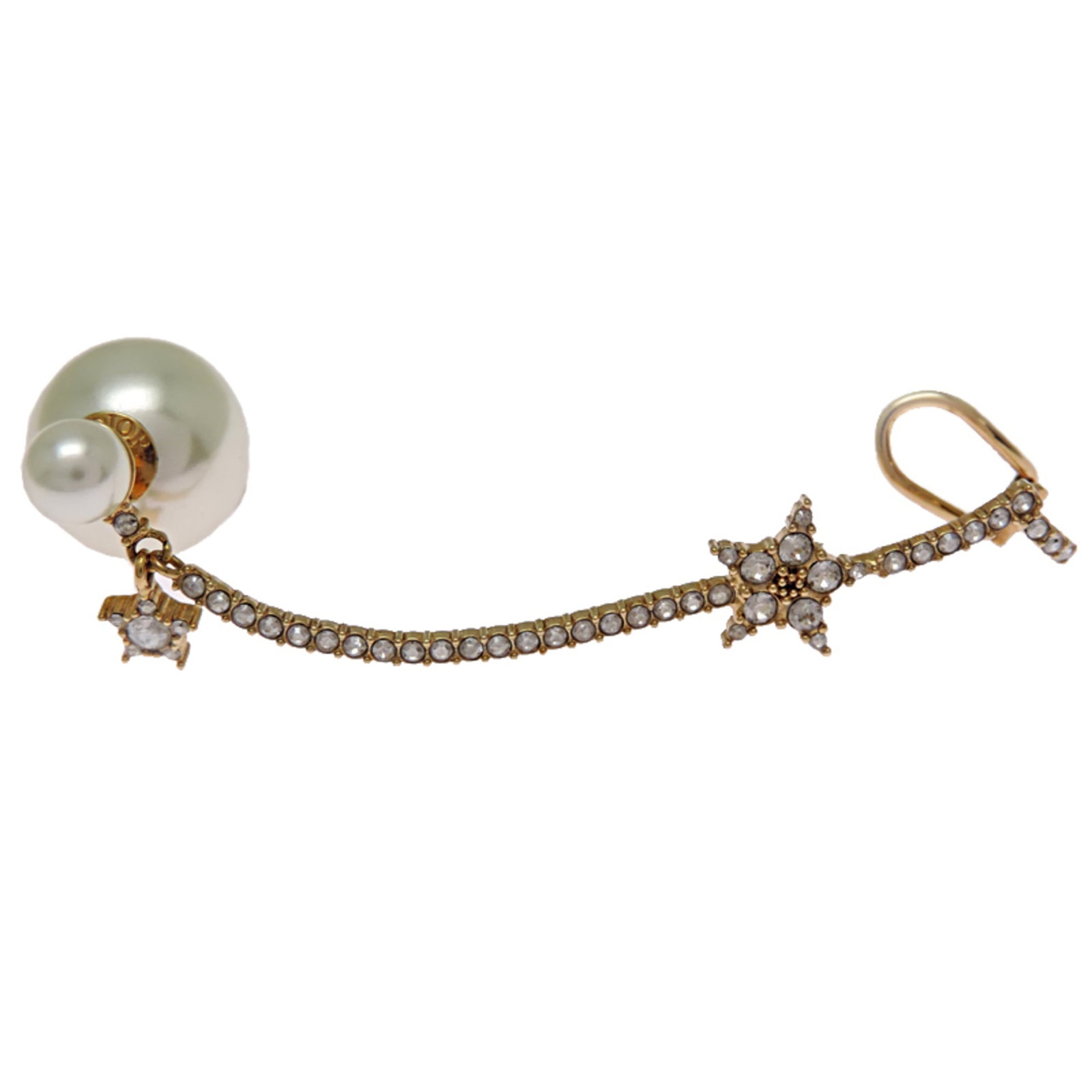 Christian Dior Earcuff Gold Plating: Christian Dior Earcuff Gold Plating Gold plating from Christian Dior adds a touch of luxury to this elegant earcuff, featuring a rhinestone stone that catches the light. The single earring design make