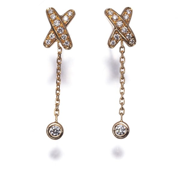Chaumet Earrings Diamond Liens Chain 18K 750 Rose Gold (1 of 6)