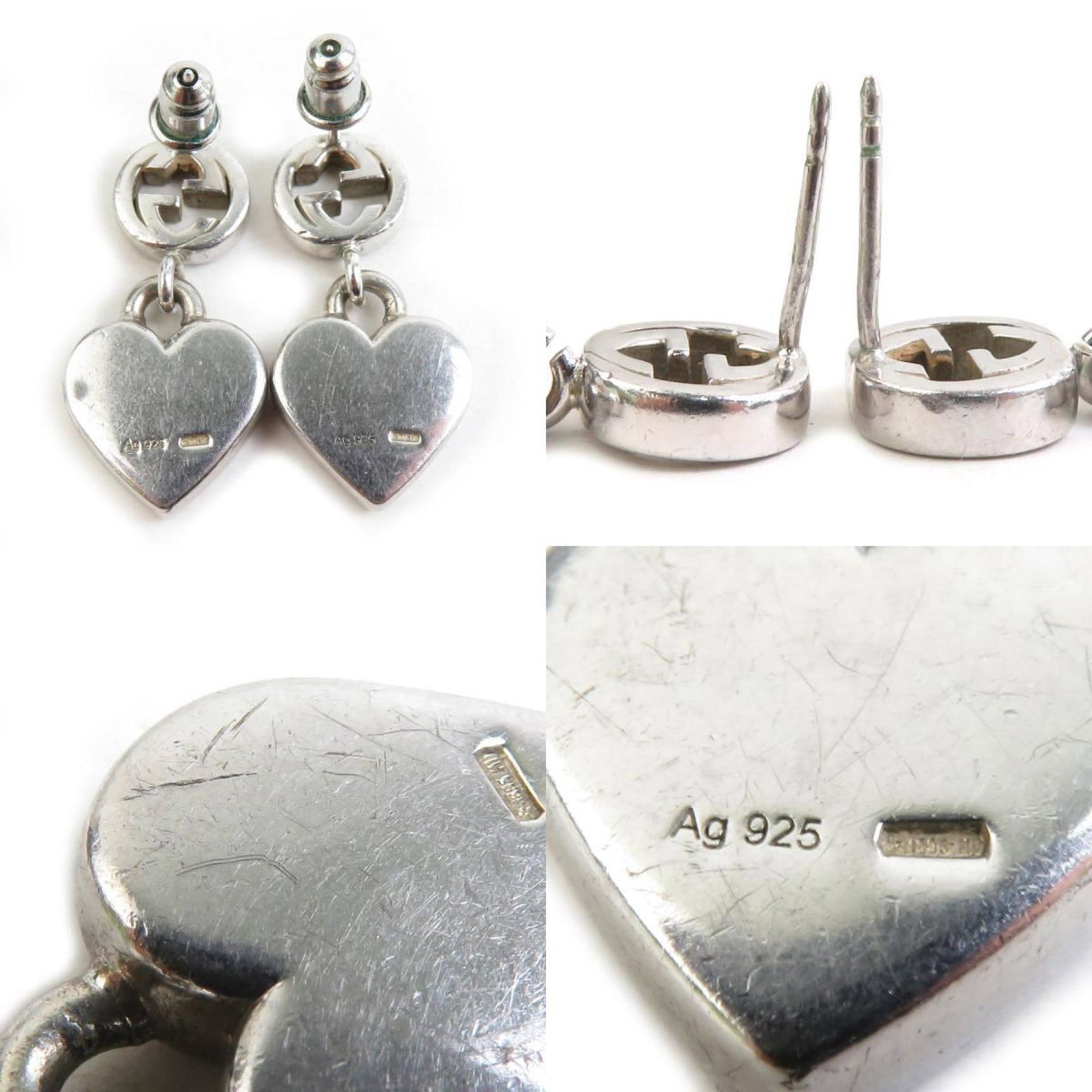 Silver 925 Gucci Stud Earrings - 5