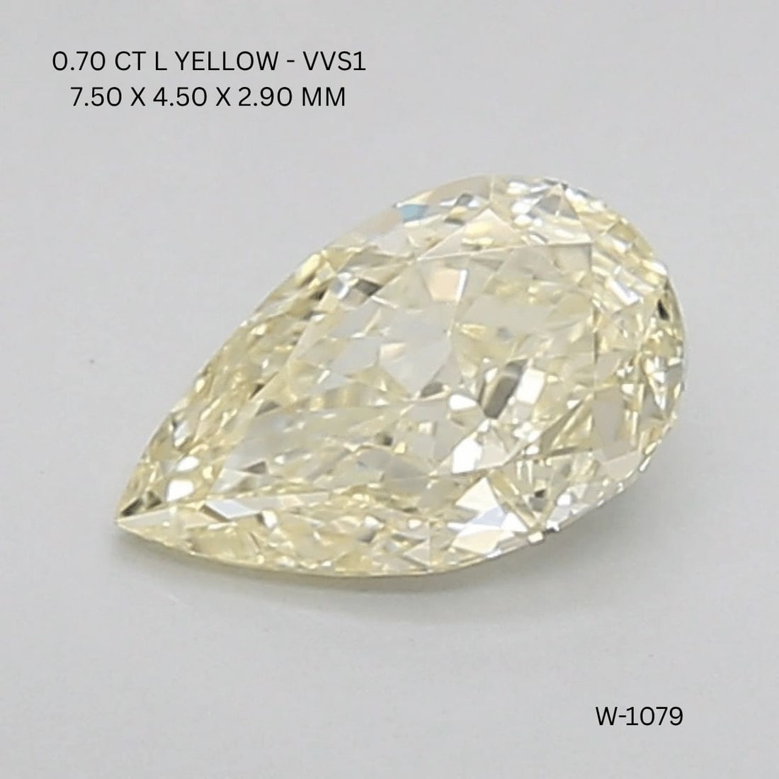 Pear 0.7ct Light Yellowish White VVS1 - Loose Natural Diamond: Pear 0.7ct Light Yellowish White VVS1 - Loose Natural Diamond 0.7ct Light Yellowish White VVS1 - Loose Natural Diamond is a high-quality diamond with excellent clarity and polish, boasting an EX