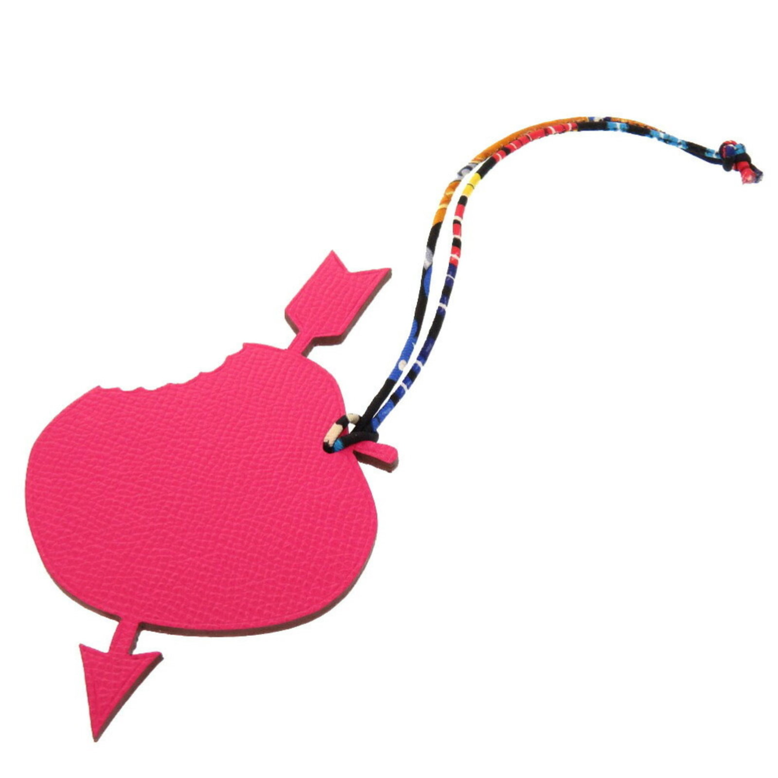 Handbag Charm Leather Hermes Epsom Togo: Handbag Charm Leather Hermes Epsom Togo Epsom and Togo leather combine in this unique handbag charm from Hermes, featuring a distinctive pink color. Measuring 120mm x 75mm, the charm's compact size