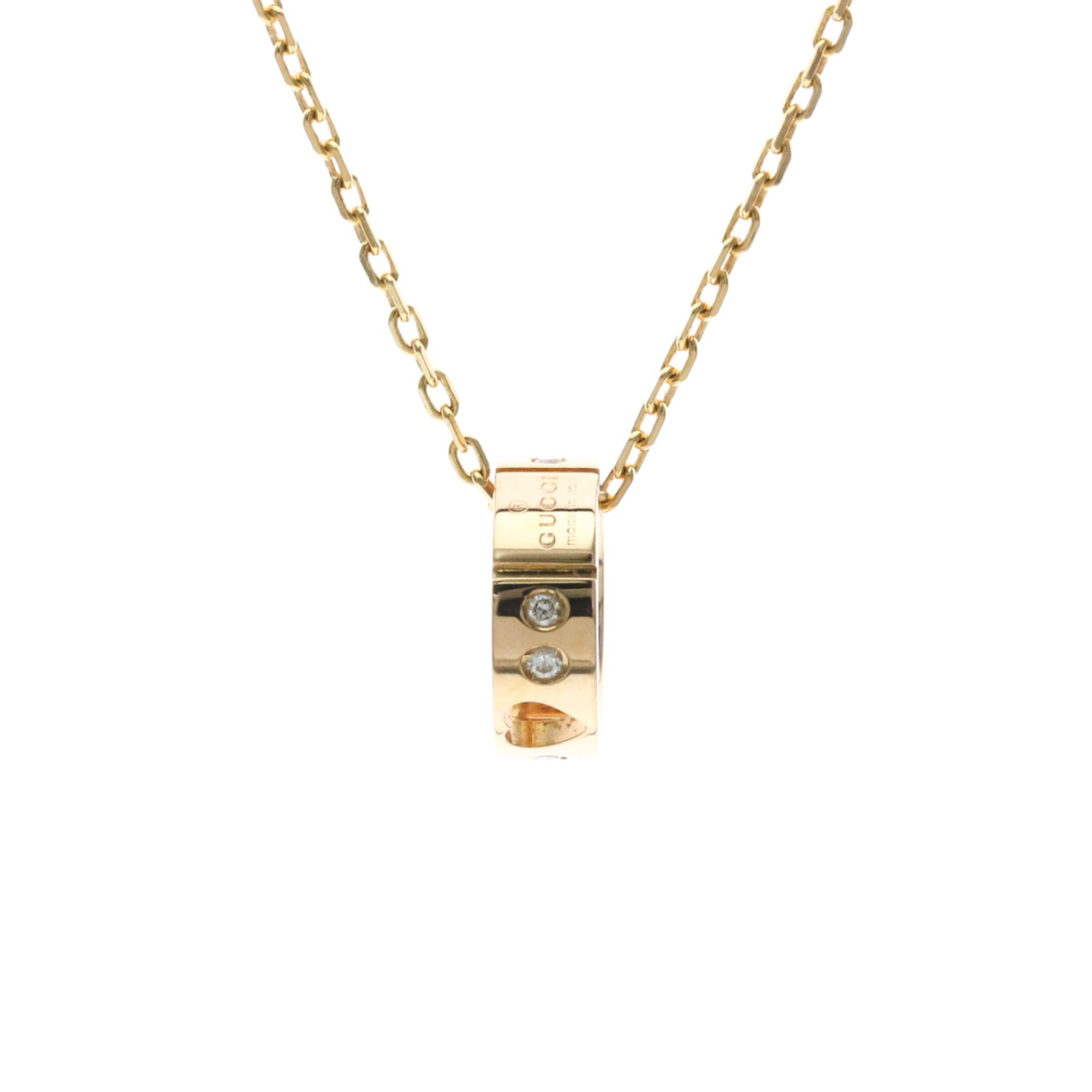 Gucci Icon Amor Necklace Diamond Pink Gold (18K) Diamond Menwomen Fashion Necklace (Pink Gold): Gucci Icon Amor Necklace Diamond Pink Gold (18K) Diamond Menwomen Fashion Necklace (Pink Gold) Pink gold (18K) diamond necklace with a 3.4g diamond pendant, available in sizes to fit necks between 15.