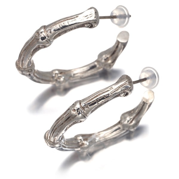 Sterling Silver Hoop Earrings Nature Bamboo Tiffany Co.: Sterling Silver Hoop Earrings Nature Bamboo Tiffany Co. Sterling Silver Hoop Earrings Nature Bamboo Tiffany Co. are crafted from high-quality 925 sterling silver, featuring an elegant design inspired 