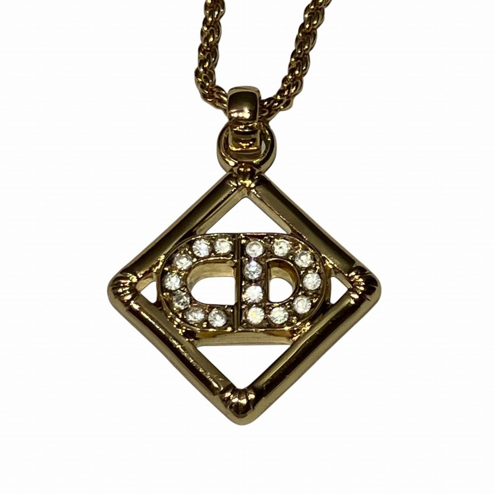 Christian Dior Necklace Accessory. Total Weight 8.8G 42Cm Gp Rhinestone.: Christian Dior Necklace Accessory. Total Weight 8.8G 42Cm Gp Rhinestone. Christian Dior Necklace Accessory, featuring a total weight of 8.8g and adorned with 42cm GP Rhinestone, showcases a stunning 2