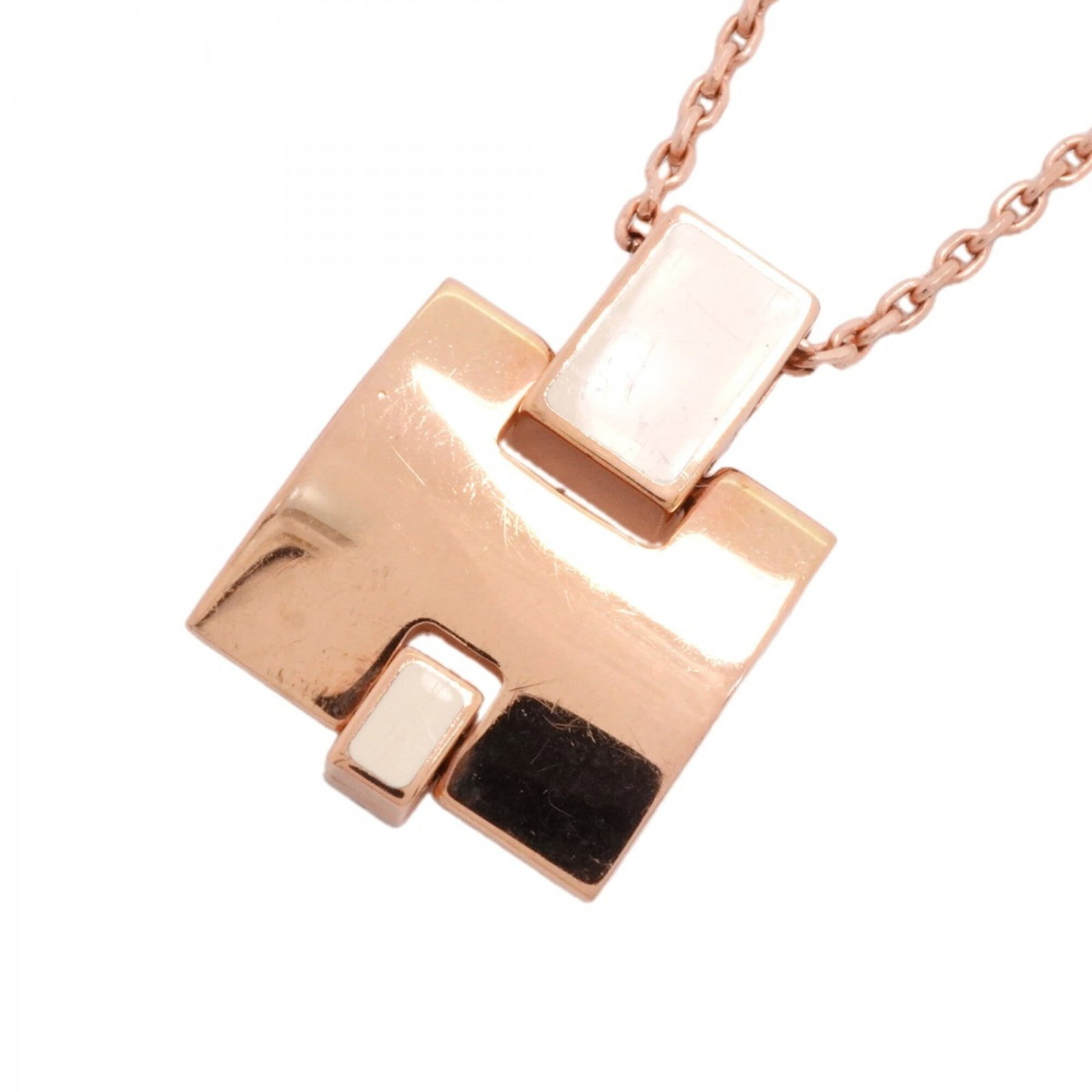 Hermes Eileen Necklace Gp Plated Ivory Pink Gold Women'S: Hermes Eileen Necklace Gp Plated Ivory Pink Gold Women'S Item Specifics: Brand: Hermes Necklace Type: Necklace Gender: Women Material: Gold plating Color: Ivory, Pink gold Neck Circumference: 45 cm - 