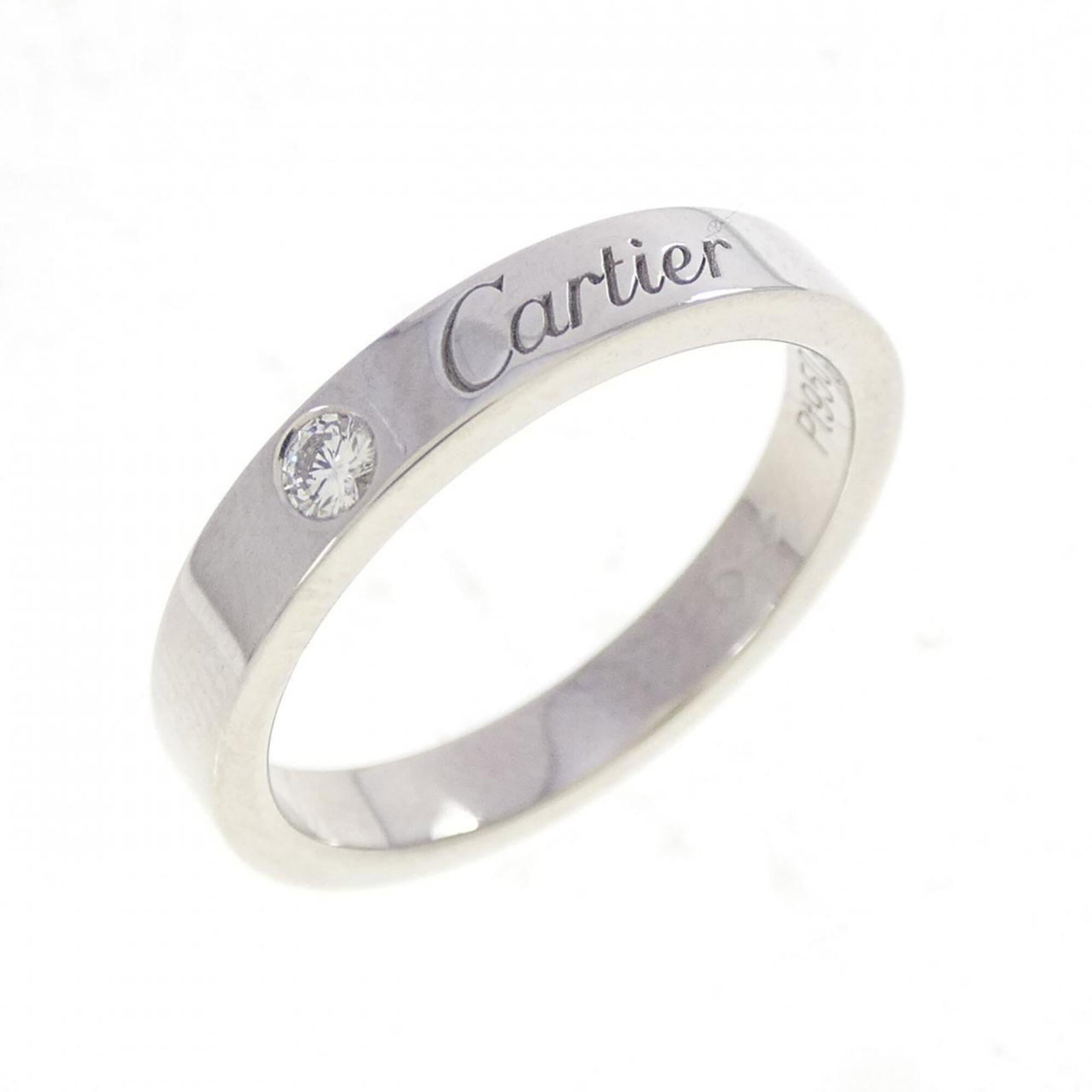 Platinum 950 Cartier Band Ring: Platinum 950 Cartier Band Ring Platinum 950 Cartier Band Ring features a diamond stone and is made from high-quality platinum. The ring's brand size is 49 US, corresponding to a women's size 5. This e