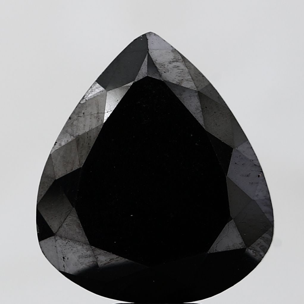 Pear 9.12ct Black VVS2 - Loose Natural Diamond: Pear 9.12ct Black VVS2 - Loose Natural Diamond 9.12ct Black VVS2 - Loose Natural Diamond, showcasing exceptional clarity and polish, with a mysterious black color that adds to its allure. Measuring 16