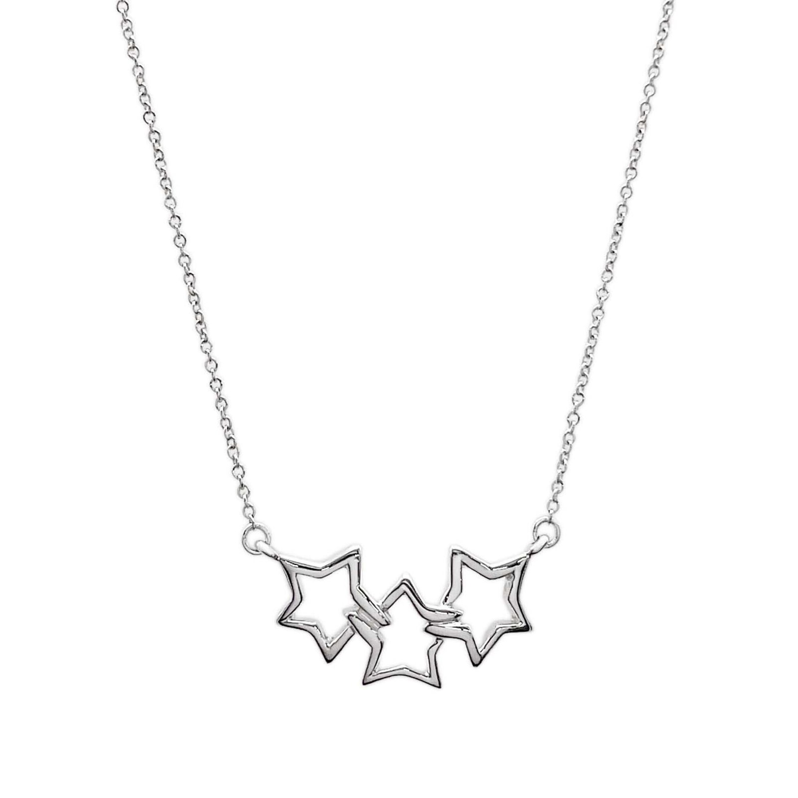 Triple Star Necklace Sv925 Silver Women's by Tiffany & Co: Triple Star Necklace Sv925 Silver Women's by Tiffany & Co Triple Star Necklace in sterling silver, crafted by Tiffany & Co. Features a striking design with a pendant measuring 11mm x 20mm, suspended f
