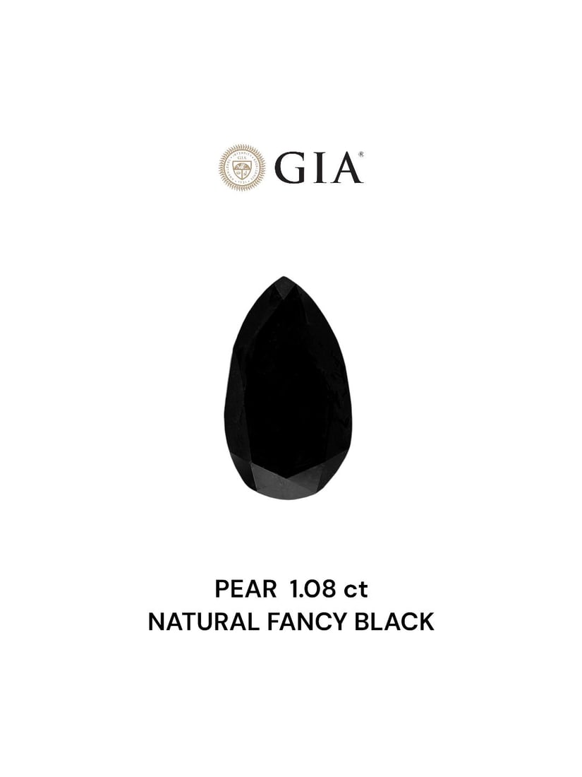 GIA Pear 1.08ct Fancy Dark Gray VVS2 - Loose Natural Diamond: GIA Pear 1.08ct Fancy Dark Gray VVS2 - Loose Natural Diamond The GIA-certified Fancy Dark Gray VVS2 diamond boasts exceptional clarity and polish, with an EX symmetry and EX polish. This stunning 1.08