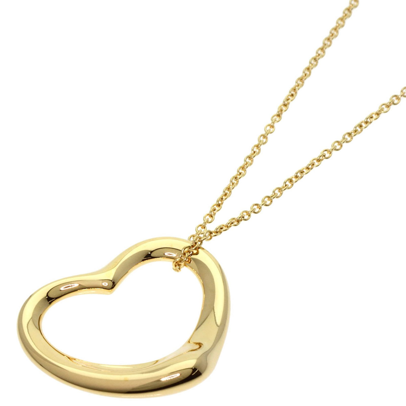 Women's necklace gold yellow open heart Tiffany: Women's necklace gold yellow open heart Tiffany Yellow gold (18K) Tiffany necklace with an open heart pendant, measuring 18.3mm x 22mm, features a 40 cm / 15.74'' adjustable neck circumference. This