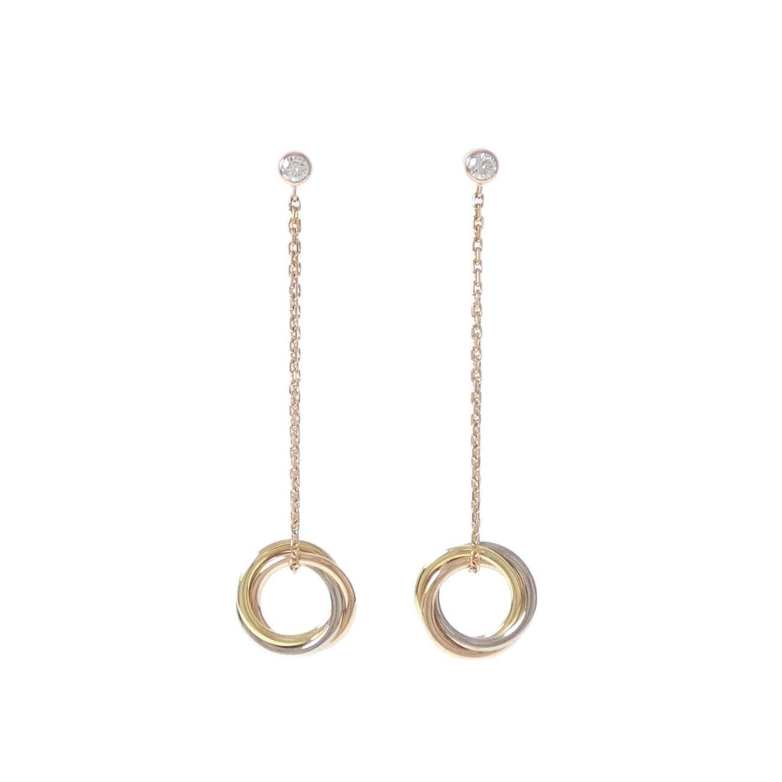 Pink Gold Cartier Drop Earrings 18k Yellow Gold 18k White Gold: Pink Gold Cartier Drop Earrings 18k Yellow Gold 18k White Gold Pink Gold Cartier Drop Earrings 18k Yellow Gold 18k White Gold - A luxurious pair of drop earrings crafted from high-quality pink gold, w