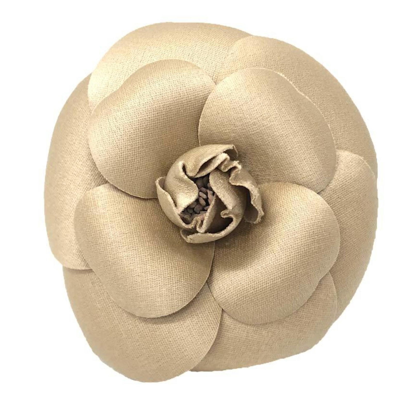 Corsage by Chanel: Corsage by Chanel Corsage by Chanel, a timeless piece from the renowned French fashion house. This exquisite corsage boasts a classic design in beige and champagne hues, showcasing the signature elega