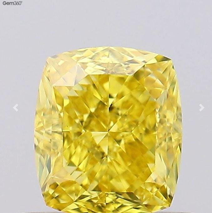 GIA Cushion Brilliant 0.51ct Fancy Vivid Yellow VVS2 - Loose Natural Diamond: GIA Cushion Brilliant 0.51ct Fancy Vivid Yellow VVS2 - Loose Natural Diamond GIA certified, this cushion brilliant diamond boasts a vibrant Fancy Vivid Yellow color and exceptional clarity, graded VVS