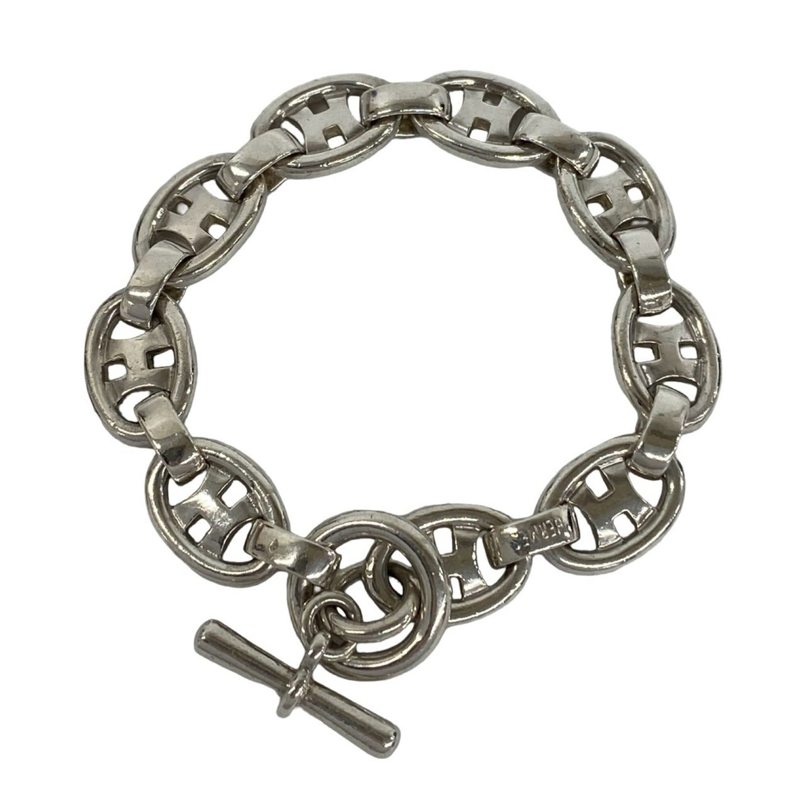 Hermes charm bracelet silver 925: Hermes charm bracelet silver 925 Silver 925 charm bracelet from Hermes, featuring a sleek and modern design. This 16cm long charm bracelet showcases the brand's signature style with its high-quality