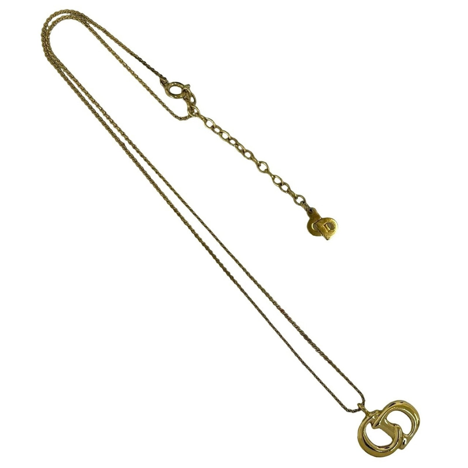 Christian Dior Vintage Cd Logo Necklace Gp Gold Accessory 82-10: Christian Dior Vintage Cd Logo Necklace Gp Gold Accessory 82-10 Gold plating, the iconic Cd logo necklace from Christian Dior's vintage collection, adds a touch of elegance to any outfit. Measuring 38