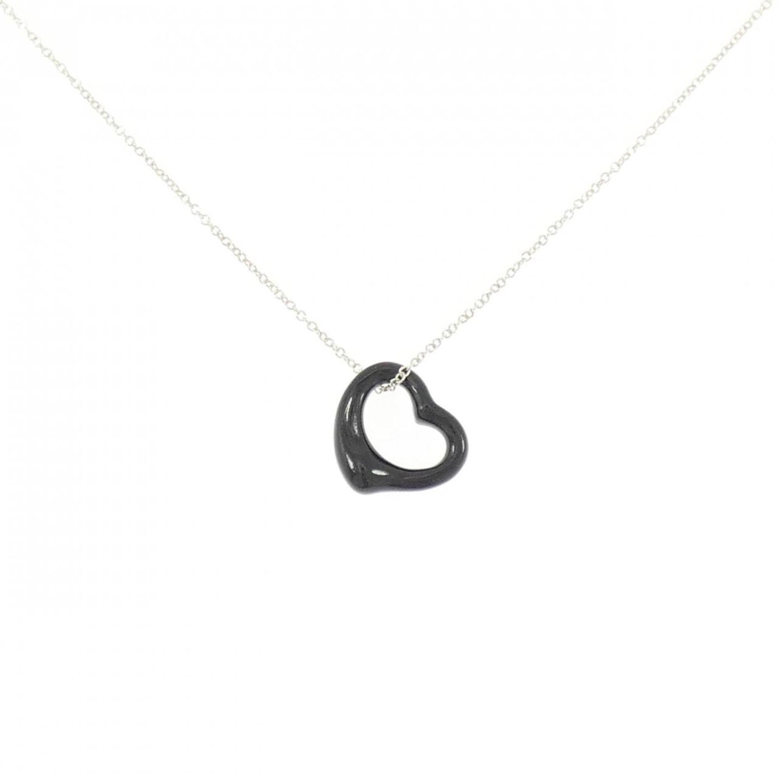 Open Heart Necklace by Tiffany: Open Heart Necklace by Tiffany Silver Open Heart Necklace by Tiffany features a delicate pendant with a 10.4mm x 10.4mm design, crafted from 925 silver material, and available in a silver color. The n
