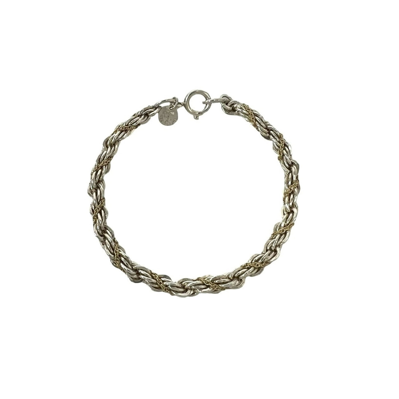 Silver 925 Charm Bracelet Yellow Tiffany Gold: Silver 925 Charm Bracelet Yellow Tiffany Gold Silver 925 Charm Bracelet Yellow Tiffany Gold features a delicate charm bracelet made from high-quality silver and yellow gold (18K). The 19.5cm length pr