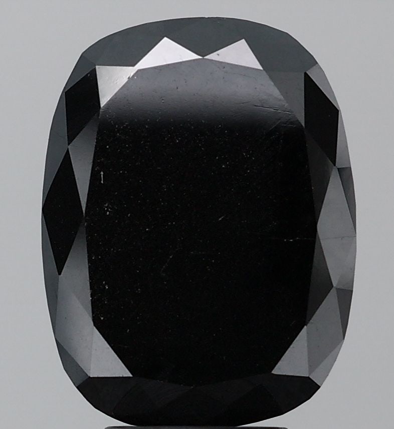 Cushion Brilliant 5.3ct Black VVS2 - Loose Natural Diamond: Cushion Brilliant 5.3ct Black VVS2 - Loose Natural Diamond 5.3 carat cushion-cut black diamond with exceptional VVS2 clarity, EX polish, and EX symmetry. This natural loose diamond boasts a striking a