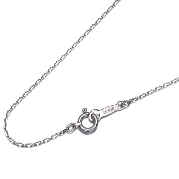 Mikimoto Chain Necklace Cable 40Cm 18K 750 White Gold: Mikimoto Chain Necklace Cable 40Cm 18K 750 White Gold 18k white gold cable chain necklace with a length of 38cm, crafted from high-quality materials. This elegant piece features a slender profile and 