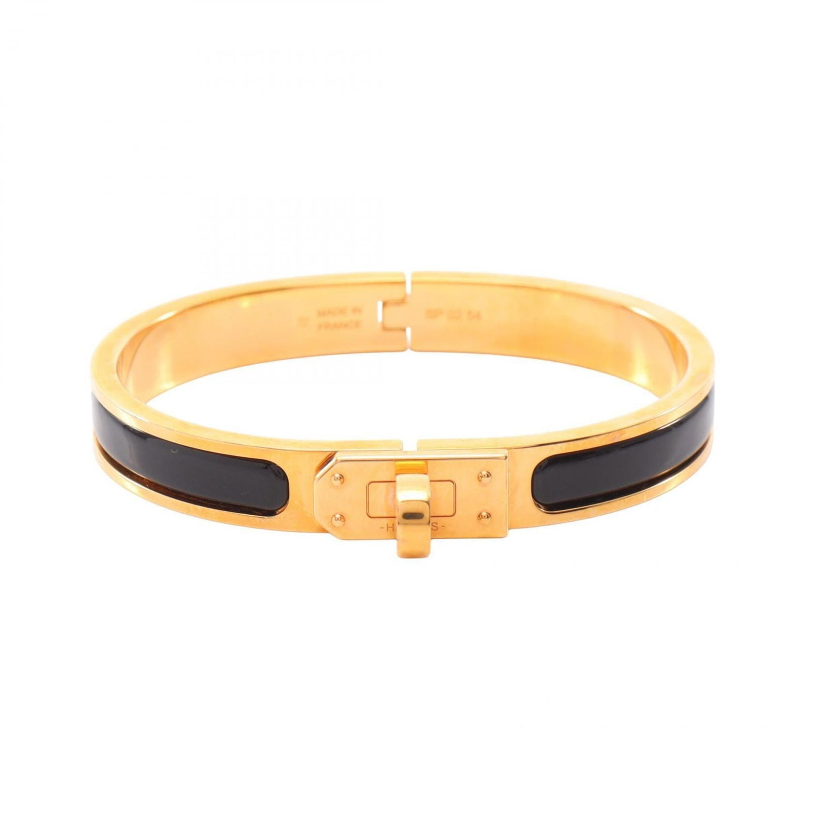 Hermes Charm Bracelet Cloisonn/ Enamel Gold Plating: Hermes Charm Bracelet Cloisonn/ Enamel Gold Plating Cloisonn/enamel and gold plating come together in this elegant charm bracelet from Hermes, featuring black and gold tones. The cloisonn/enamel detai