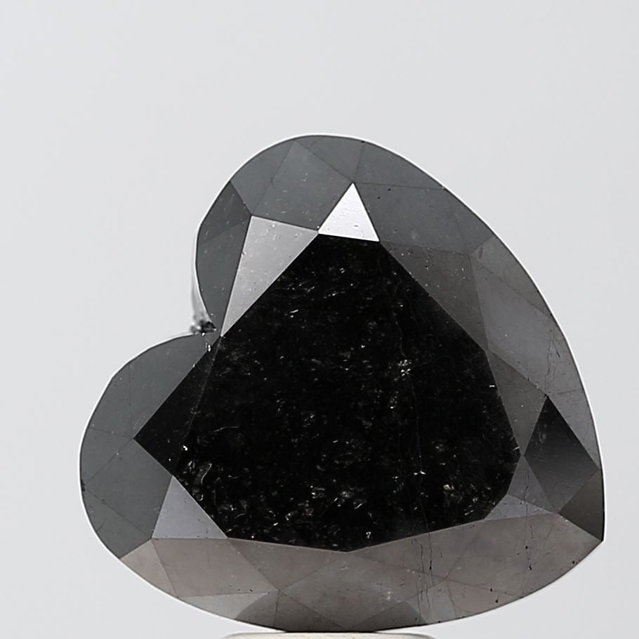 Heart 8.15ct Black VVS2 - Loose Natural Diamond: Heart 8.15ct Black VVS2 - Loose Natural Diamond 8.15ct Black VVS2 - Loose Natural Diamond, showcasing exceptional clarity and polish, with a rare black color that sets it apart from more traditional