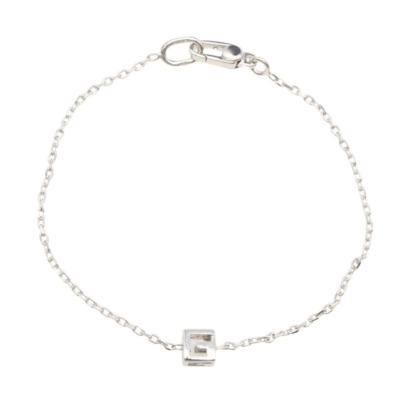 Charm Gucci Silver 925 Bracelet: Charm Gucci Silver 925 Bracelet Silver 925 Charm Gucci Bracelet, measuring 15cm in length. This charm bracelet features the iconic Gucci brand and is made from high-quality silver material. The sleek 