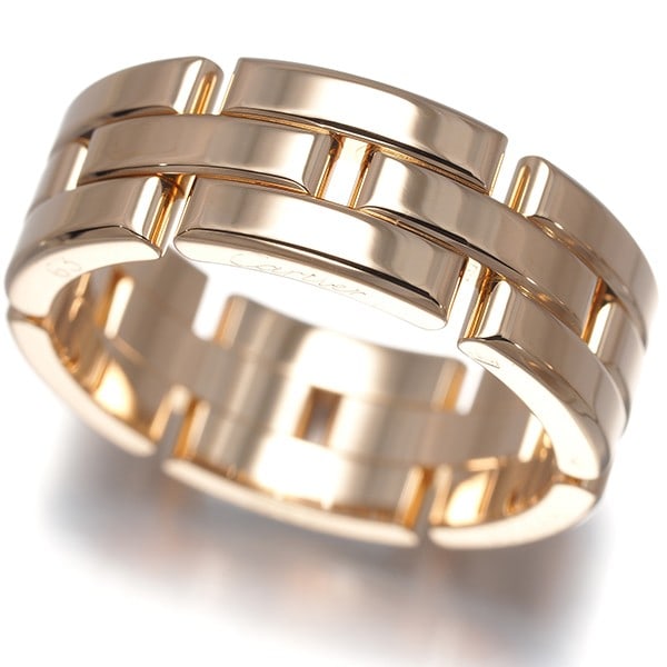 Cartier Ring Maillon Panthere 3-Row Eu63 18K 750 Rose Gold: Cartier Ring Maillon Panthere 3-Row Eu63 18K 750 Rose Gold Cartier's Maillon Panthere ring boasts three rows of elegant design, showcasing the beauty of 18k rose gold. This stunning piece features a r
