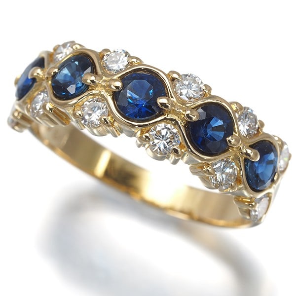 Mikimoto Ring Sapphire 1.02Ct Diamond 0.50Ct Classic Us7 18K Yg: Mikimoto Ring Sapphire 1.02Ct Diamond 0.50Ct Classic Us7 18K Yg Yellow gold Mikimoto ring features a stunning 1.02ct sapphire as the main stone, paired with a 0.50ct diamond and a classic US7 design. 
