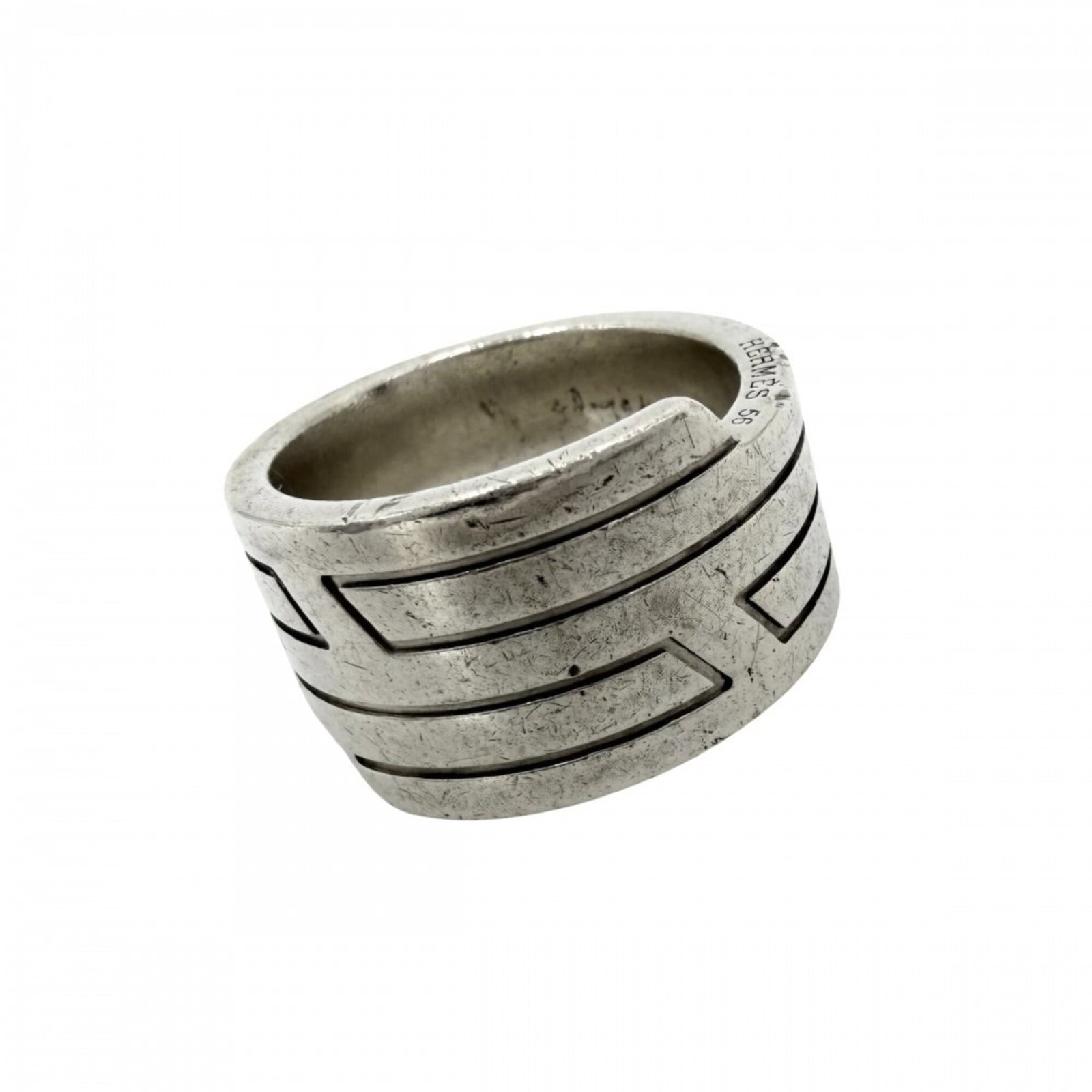 Ring silver band 925 by Hermes: Ring silver band 925 by Hermes Silver band ring by Hermes, made from high-quality 925 silver. This elegant ring features a classic design and is available in US size 7.5 for women. Item Specifics: Bra