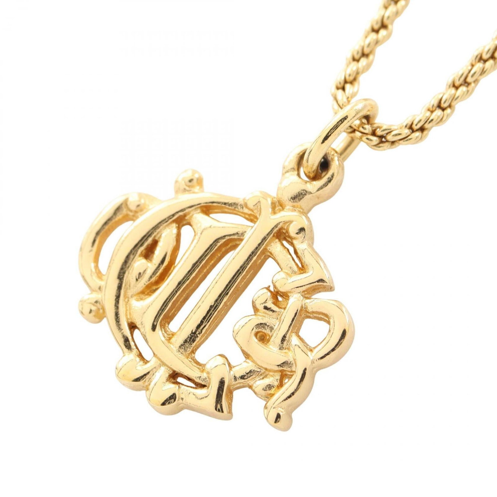 Christian Dior Women's Tone Gold Gp Necklace Logo Emblem: Christian Dior Women's Tone Gold Gp Necklace Logo Emblem Christian Dior's Tone Gold GP Necklace Logo Emblem boasts elegant gold plating, featuring the iconic logo emblem. The necklace falls within a v