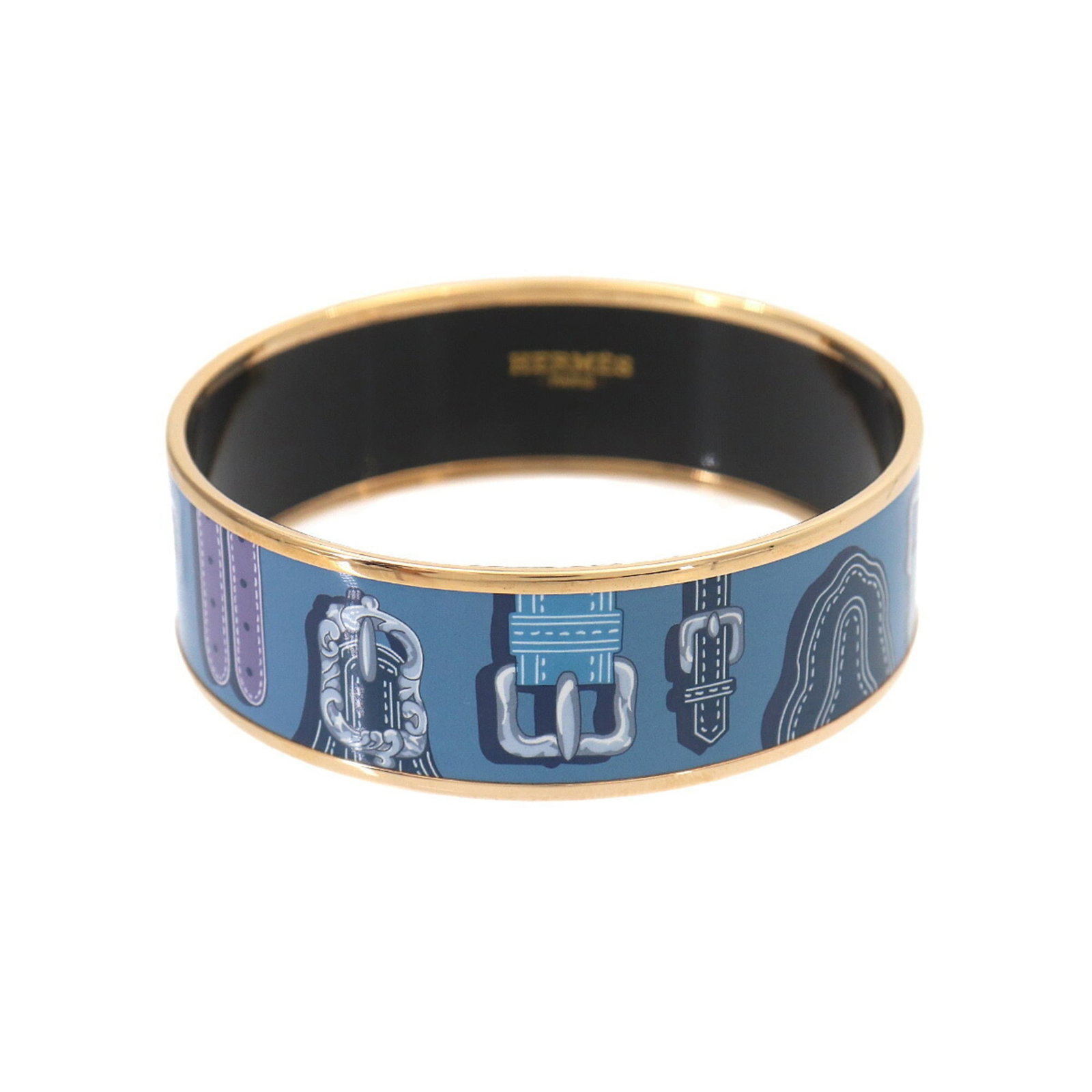 Hermes Bangle: Hermes Bangle The Hermes Bangle boasts a sleek, multi-colored design in blue and gold, measuring 19cm in length. This stylish accessory features a unique combination of colors that add visual interest