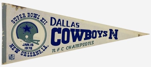 Dallas Cowboys 1978 Vintage Super Bowl XII Pennant (1 of 1)