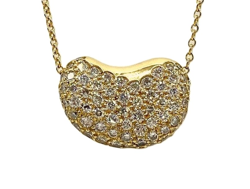 Vintage Tiffany & Co Elsa Peretti Large Bean Diamond 18k Yellow Gold Necklace: Vintage Tiffany & Co Elsa Peretti Large Bean Diamond 18k Yellow Gold Necklace Item Specifics: Pendant Shape: Bean Closure: Spring Ring Occasion: Anniversary Birthday Christening Christmas Confirmation