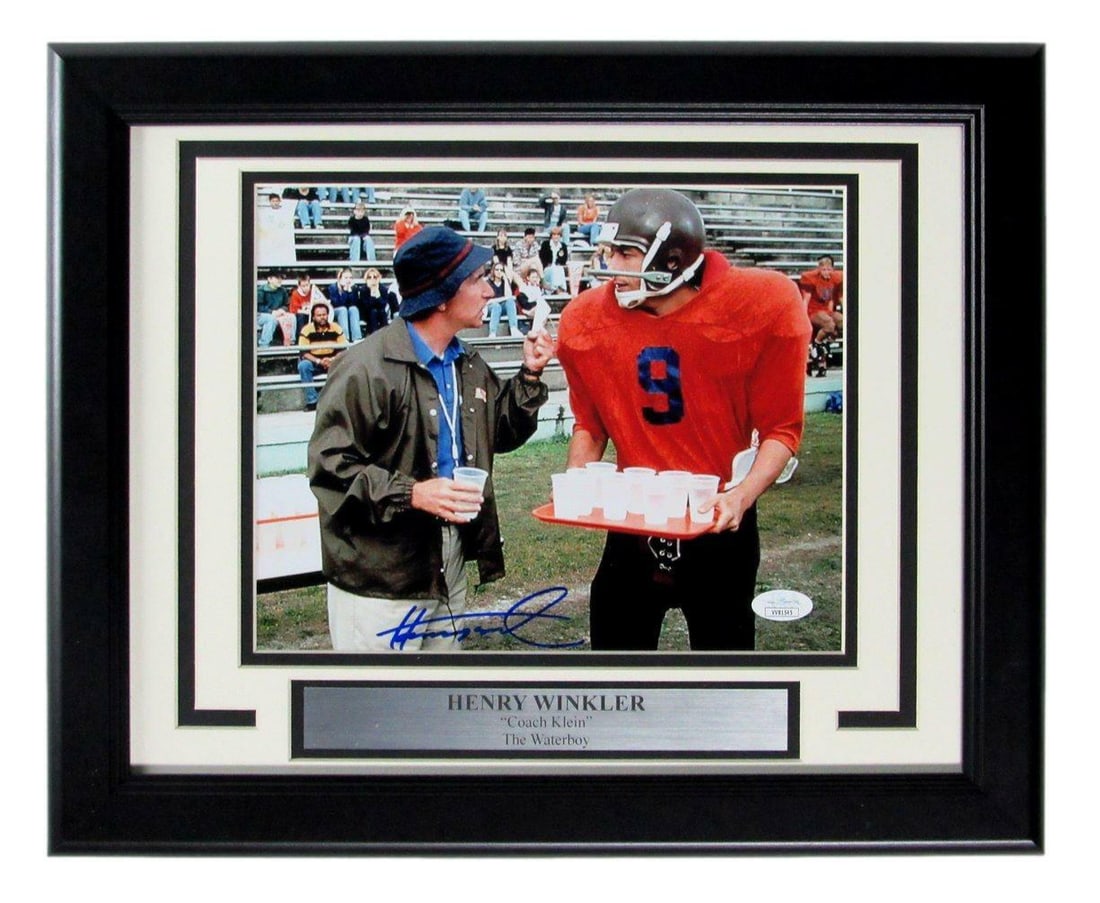 Henry Winkler "Coach Klein" Signed "The Waterboy" 8x10 Photo Framed JSA 167187: Henry Winkler "Coach Klein" Signed "The Waterboy" 8x10 Photo Framed JSA 167187 Item Specifics: Industry: Movies Original/Reproduction: Original Autograph Authentication: JSA Product Disclaimer: Not af