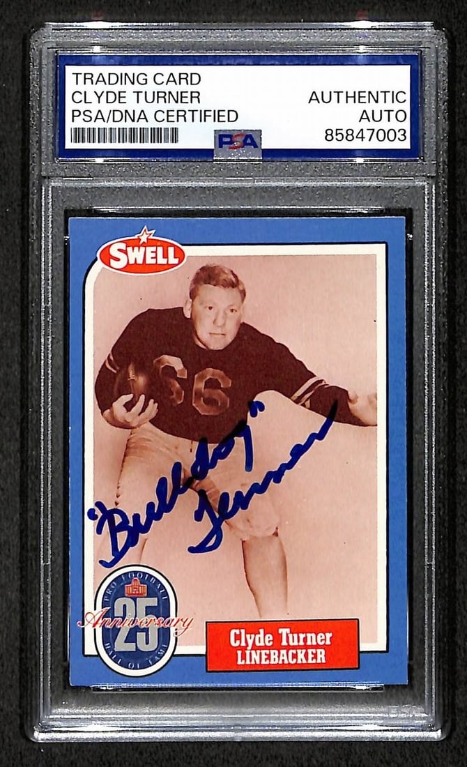 Clyde Turner HOF 1988 Swell Card Autographed/ Signed Bears PSA/ DNA 210666 (1 of 1)