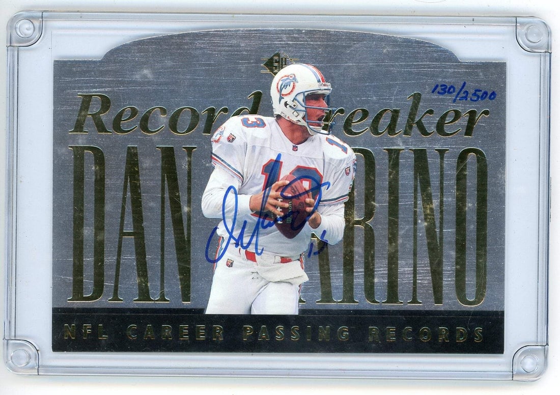 Record breaker autographed by Dan Marino on Upper Deck in 1995 (1 of 2)