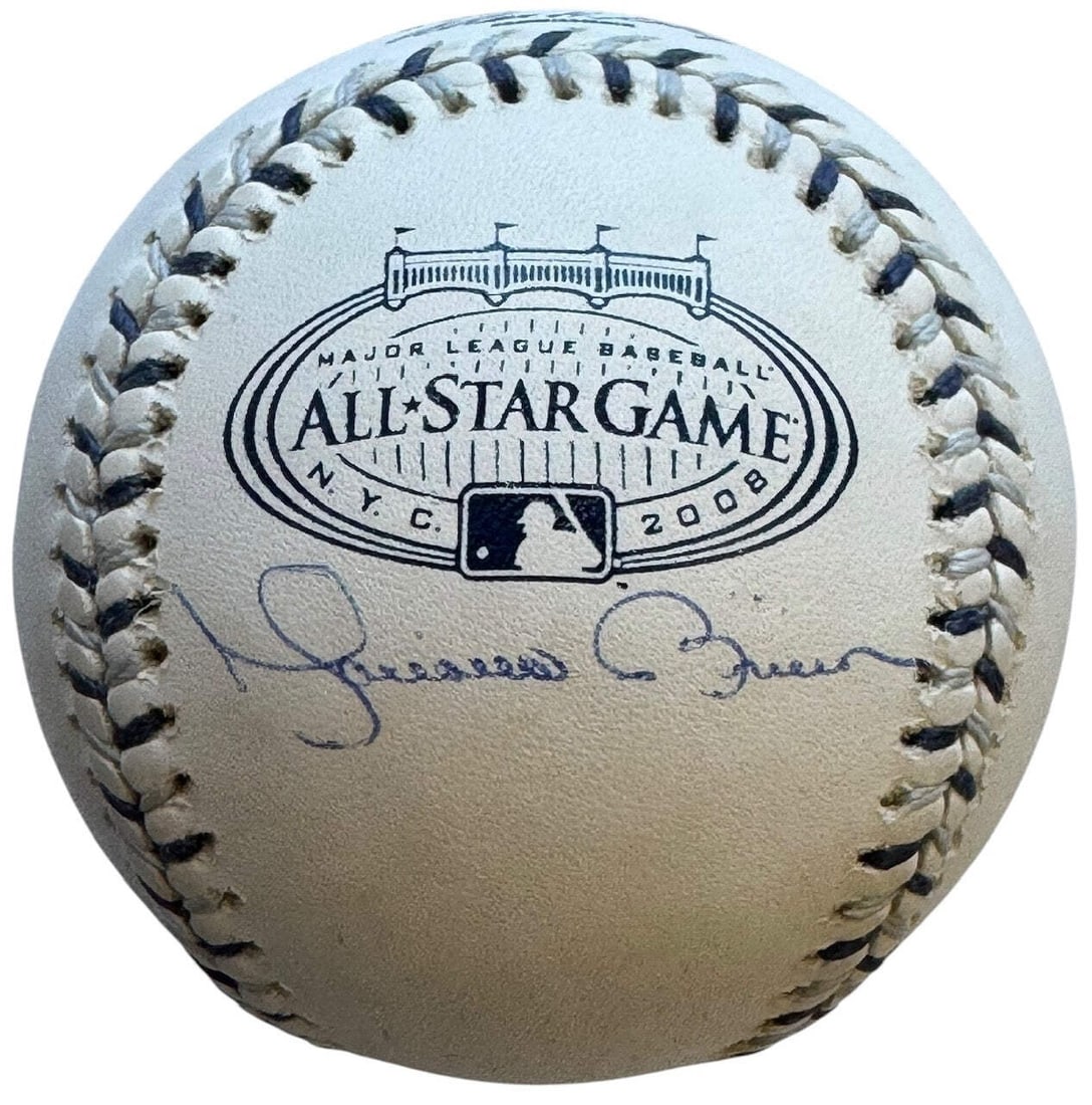 Mariano Rivera Autographed 2008 All Star Game Baseball (Steiner): Mariano Rivera Autographed 2008 All Star Game Baseball (Steiner) Signed in blue pen on the side panel under the All Star Logo, Mariano Rivera's mark adds authenticity to this official Bud Selig baseba