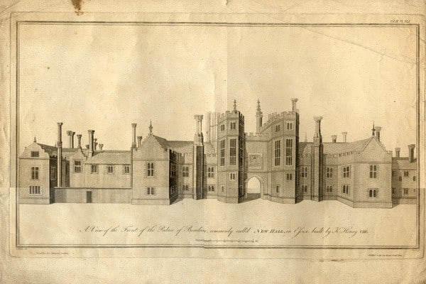 Copperplate Engraving Prospect of Beaulieu Palace by George Vertue (1 of 2)