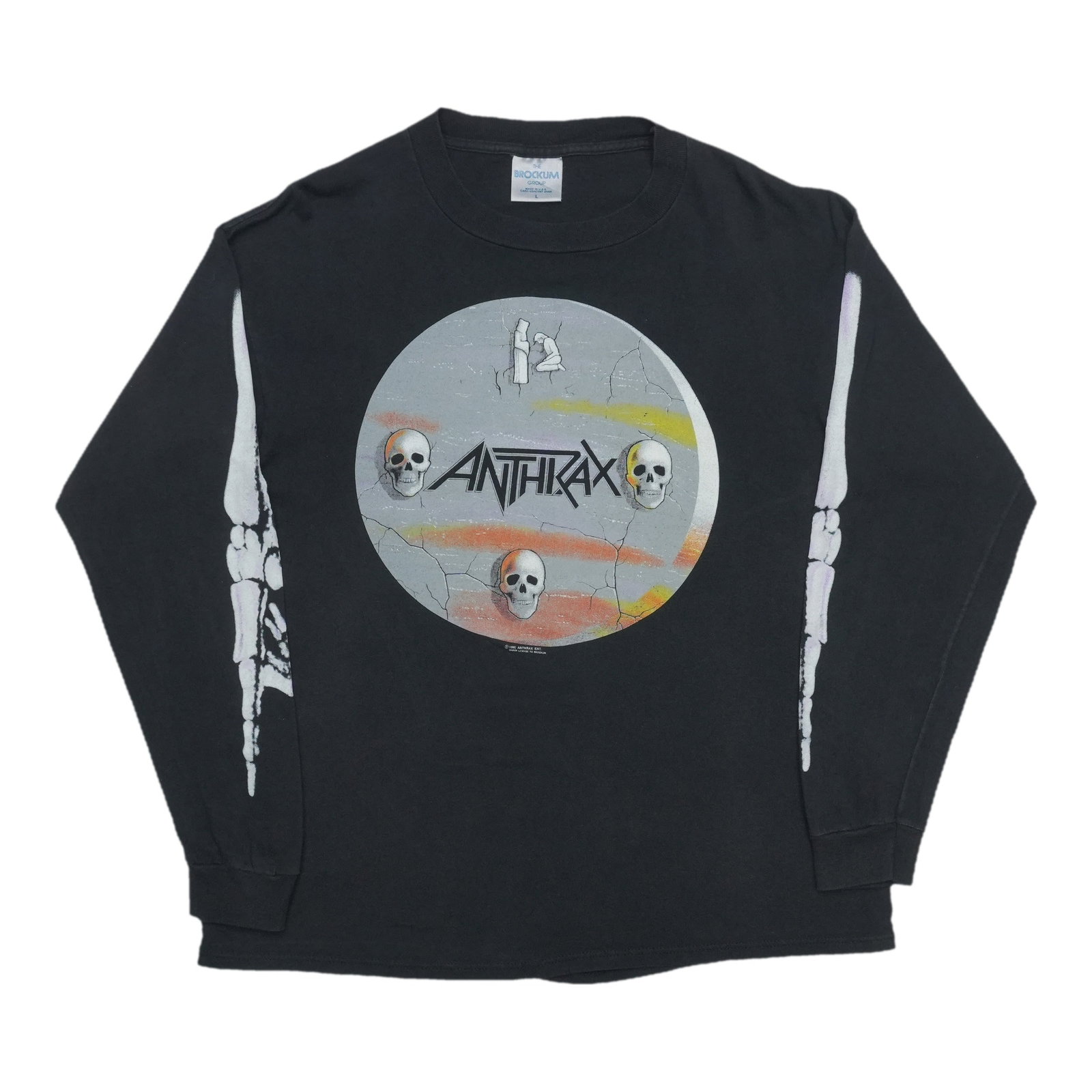 1990 Anthrax Persistence Of Time Long Sleeve Shirt: 1990 Anthrax Persistence Of Time Long Sleeve Shirt This iconic long sleeve shirt from 1990 features the bold graphics and imagery that define Anthrax's Persistence Of Time era. A staple of the thrash 