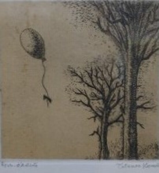 Tetsuro Komai Original Etching Balloon 1957 Signed EA Framed Japanese Print (1 of 1)