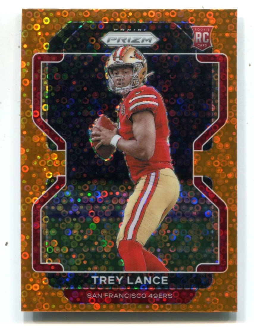 Orange Card Prizm Disco Panini #133 TREY LANCE: Orange Card Prizm Disco Panini #133 TREY LANCE Trey Lance 2021 Panini Orange Disco Prizm #133 Card - A vibrant and eye-catching addition to any sports memorabilia collection, featuring the Orange Disc