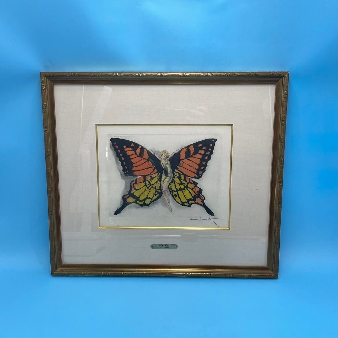 Papillon Icart Louis Signed 1936 Etching Marked Framed Collectible: Papillon Icart Louis Signed 1936 Etching Marked Framed Collectible Item Specifics: Artist: Louis Icart Original/Licensed Reprint: Licensed Reprint Product Disclaimer: Please review the full descriptio