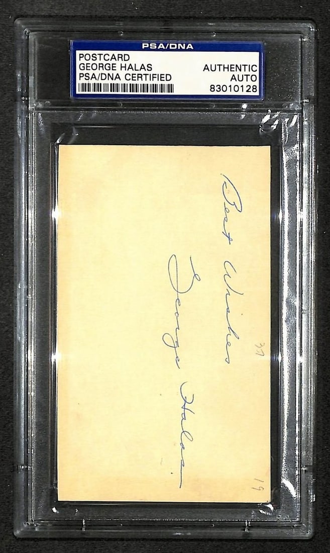 George Halas Signed/ Autographed Bears HOF Index Card PSA/ DNA 212399 (1 of 2)