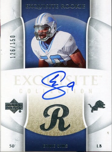 Simms Ernie Autographed 2006 Upper Deck Exquisite Rookie Card (1 of 1)