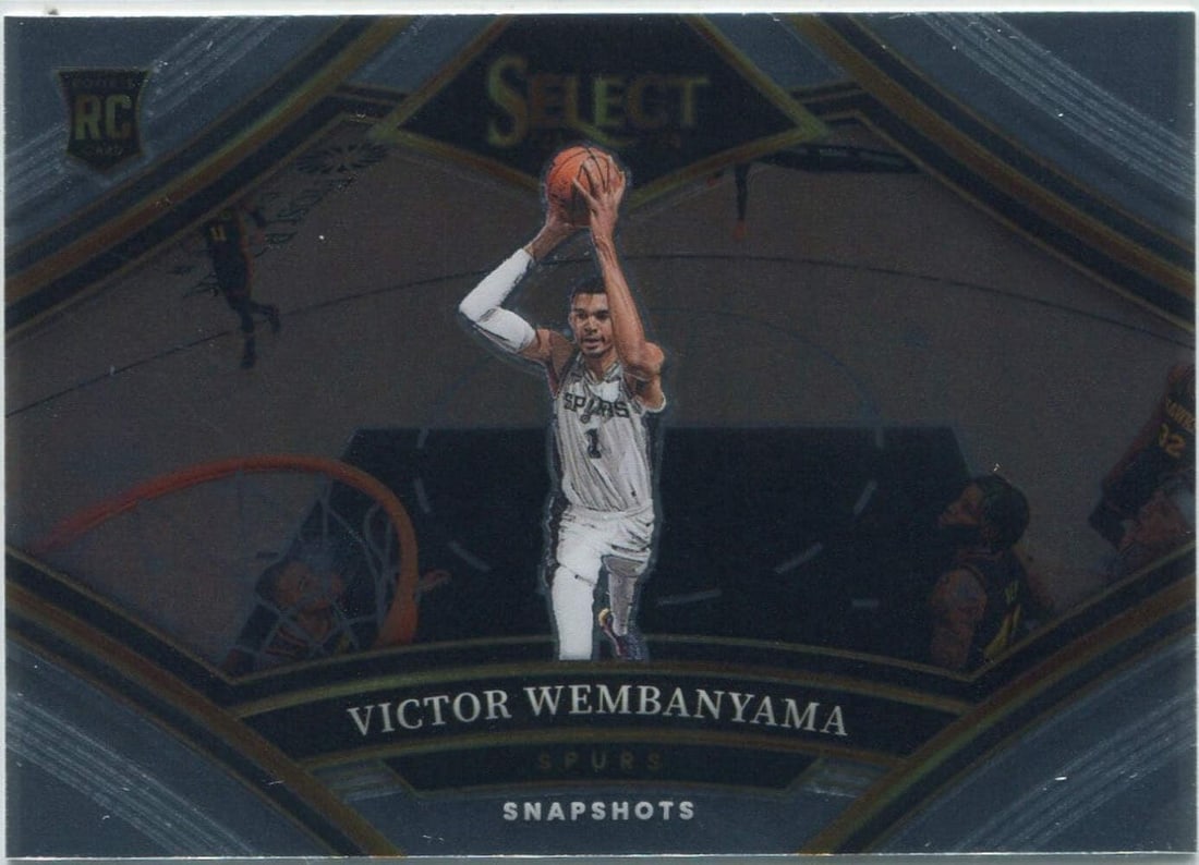 VICTOR WEMBANYAMA 2023 2024 PANINI SELECT SNAPSHOTS RC #17: VICTOR WEMBANYAMA 2023 2024 PANINI SELECT SNAPSHOTS RC #17 RC #17 Victor Wembanyama Panini Select Snapshots features the young basketball phenom in a unique and exclusive format. This autographed card